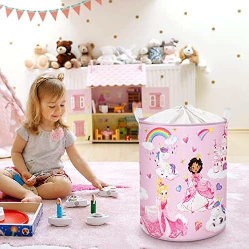 Clastyle Princess Unicorn Pink Girls Storage Basket