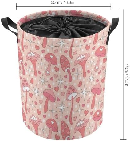 Rainbow Retro Mushroom Laundry Basket