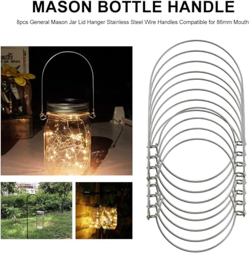 Premium Stainless Steel Mason Jar Wire Hangers Hanging Cables for Mason Jars