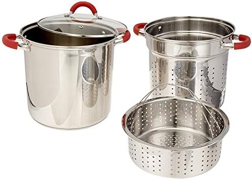 ExcelSteel 8 Qt Multifunction Stainless Steel Pasta Cooker