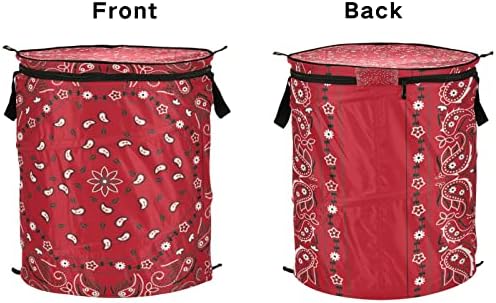 PoeticCity Red Bandana Laundry Hamper