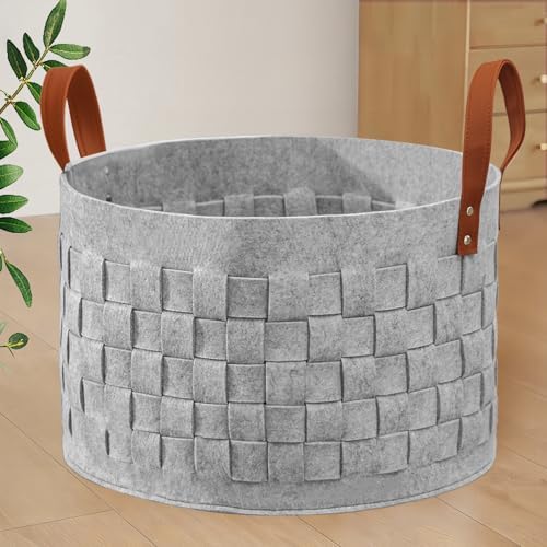 BOLDmonkey Soft Felt Storage Basket Durable Stylish for Home Use