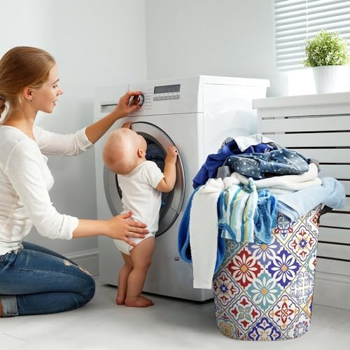 Colorful Patchwork Laundry Basket