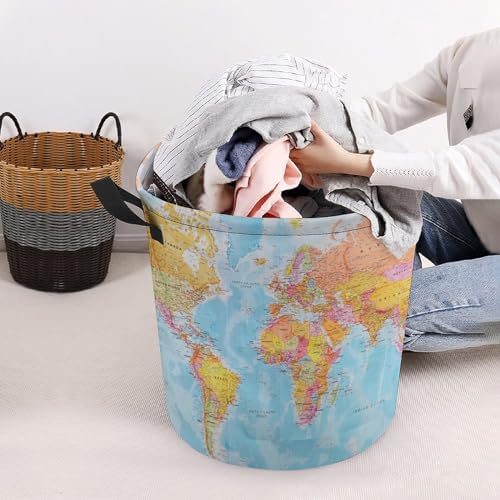 World Map Laundry Hamper