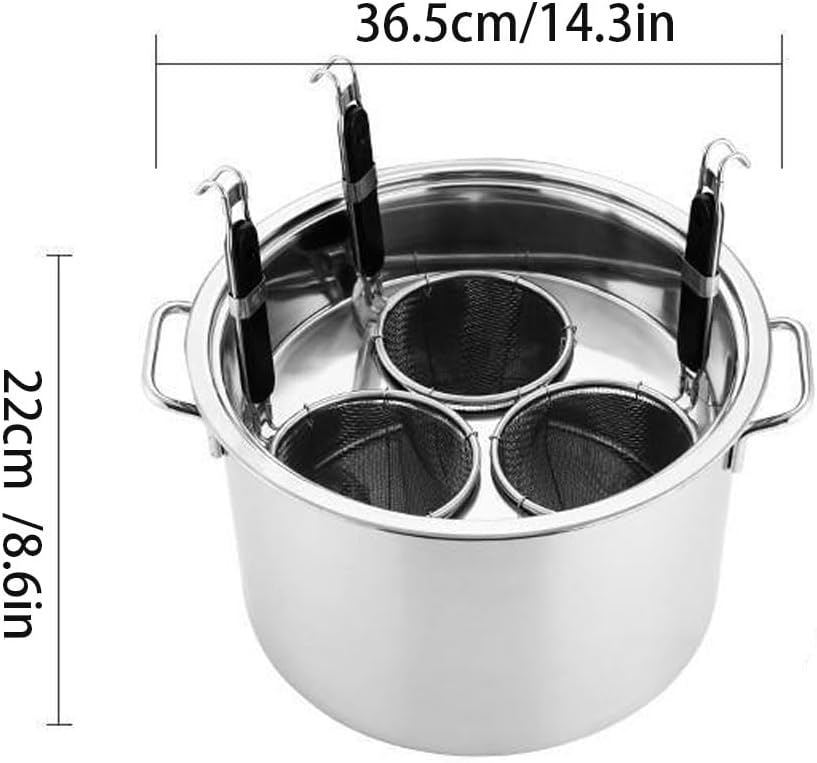 Pasta Cooker with 3 Strainer Baskets Set