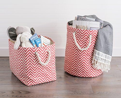 Durable Chevron Storage Bin for LaundryHamper Organization