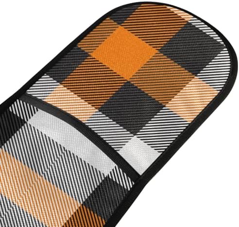 Halloween Plaid Double Oven Mitts Heat Resistant Soft Cotton Lining