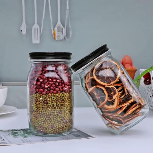 QAPPDA Premium 32 Oz Glass Jars Set 12 Count