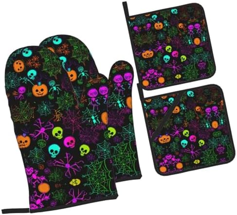 Halloween Oven Mitts Pot Holders Set