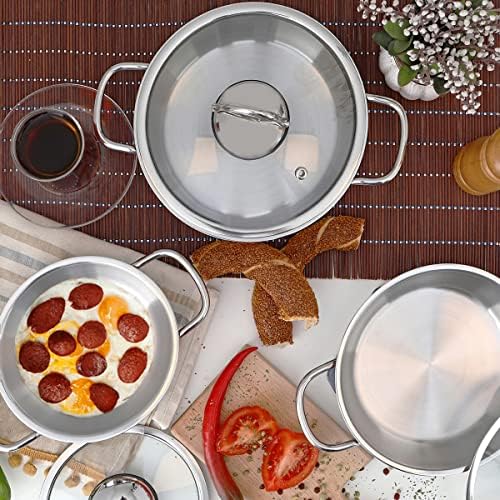 7-Piece Stainless Steel Cookware Set - Durable Non-Stick and Perfectly Balanced