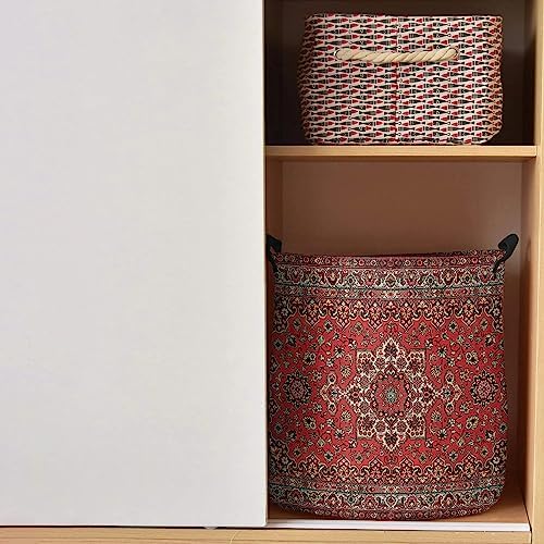 Abstract Red Collapsible Laundry Basket