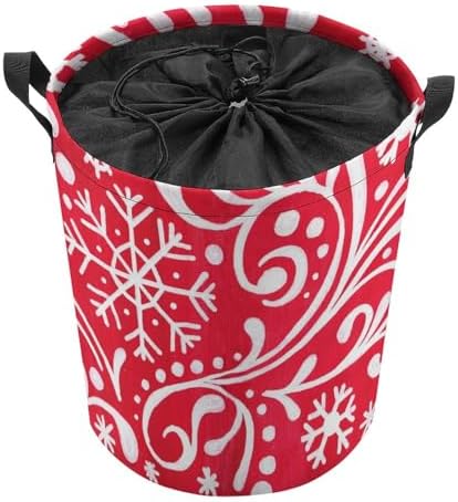 Christmas White Snowflakes Laundry Basket