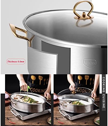 Oval Fish Steamer Pot 304 Stainless Steel Roaster