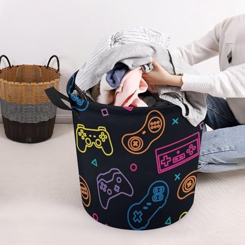 Neon Gamepad Laundry Hamper