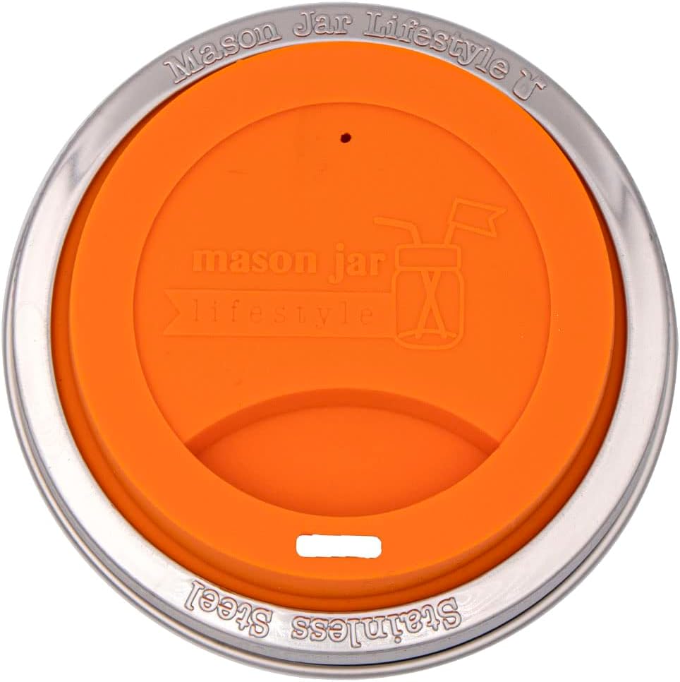 Silicone Drinking Lids with Rust-Proof Stainless Steel Bands 2-Pack