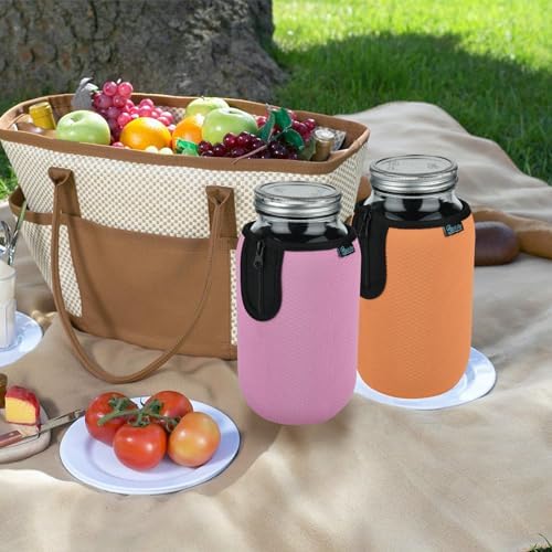 Stylish Wide Mouth Mason Jar Insulator 64oz