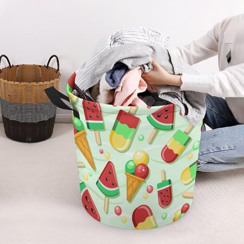 Fresh Fruit Ice Cream Waterproof Laundry Hamper