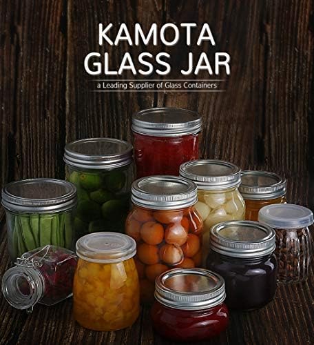 KAMOTA Mason Jars 8oz with Silver Lids 24pack