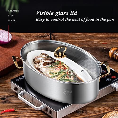 Oval Fish Steamer Pot 304 Stainless Steel Roaster