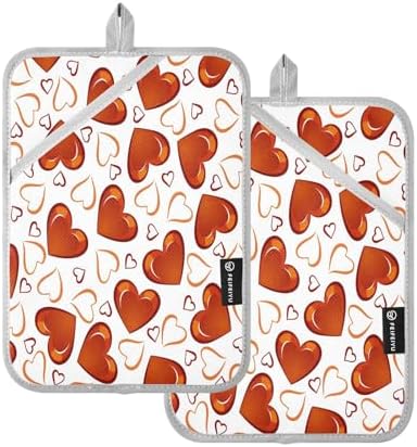 KCldeci Red Hearts Pot Holder Set