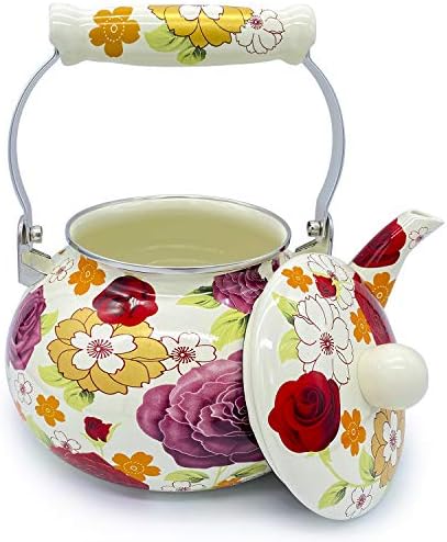 Your Home OLYTARU Enamel Teapot Floral