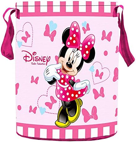 Kuber Industries Disney Minnie Print Foldable Laundry Basket with Handles