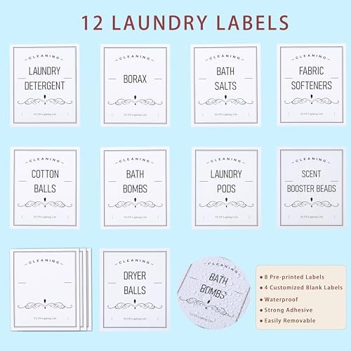 Glass Jars for Laundry Room Organization - Bamboo Lid Durable Eco-Friendly