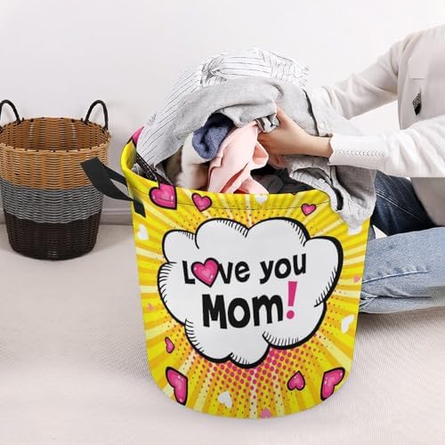 Love You Mom Collapsible Laundry Basket