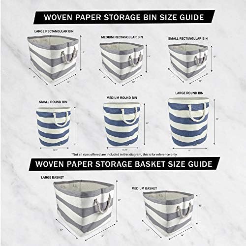 DII Chevron Woven Paper Storage Bin