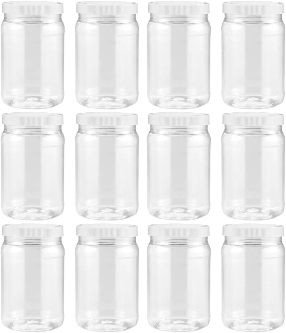 Smart Solutions Clear Plastic Mason Jars 12 Pack 18 oz 1