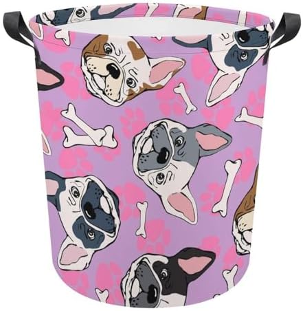 MEIKKO French Bulldog Waterproof Folding laundry Bin 173x138