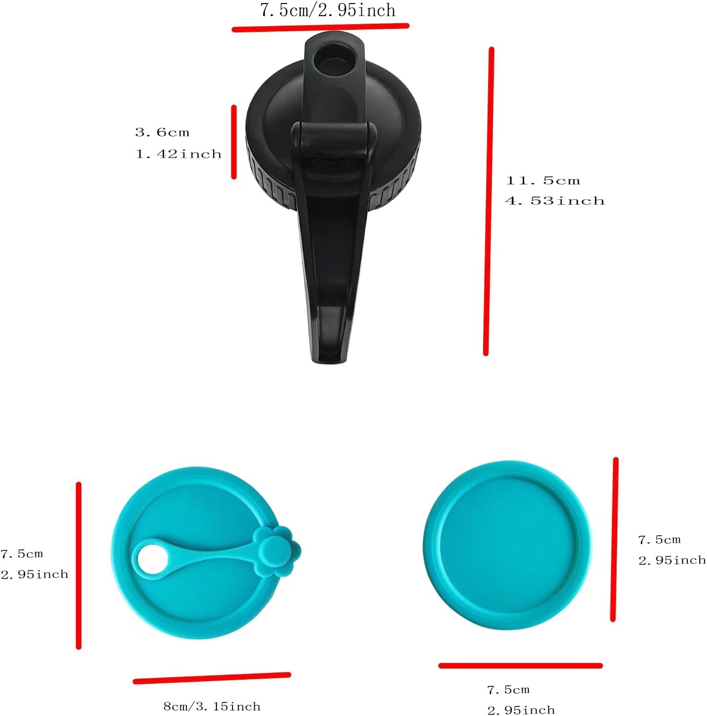 4-Piece Mason Jar Lid with Handle for Sealed Storage