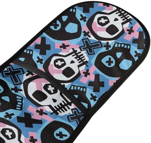Perfect Protection Funky Skull Halloween Double Oven Mitts
