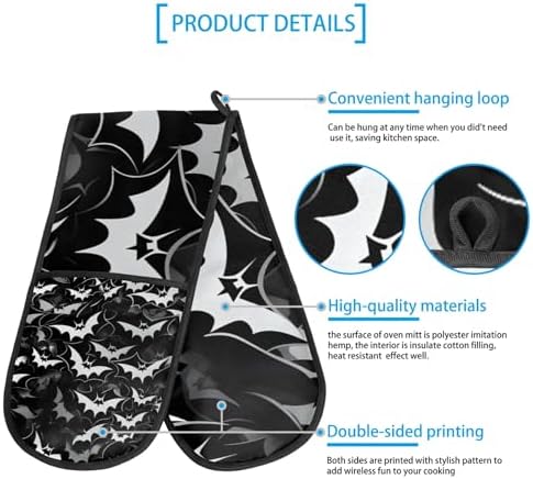 Scare-Catching Halloween Bats Oven Mitts