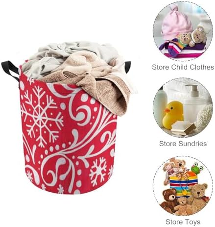 Christmas White Snowflakes Laundry Basket