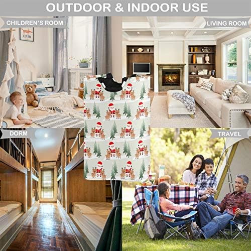 visesunny Collapsible Laundry Basket with Santa Reindeer Design