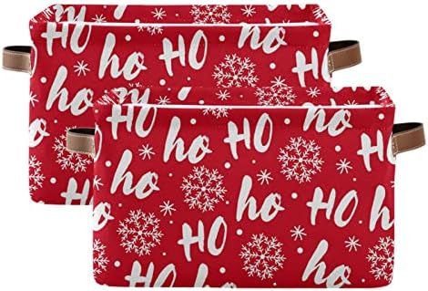 Ho White Christmas Storage Bin withHandles for Kids
