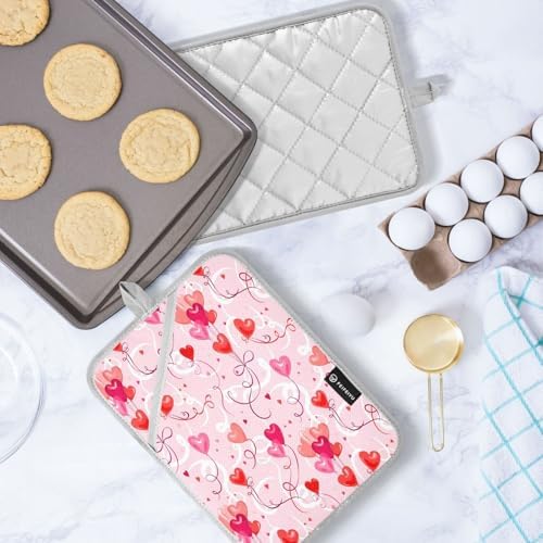Kcldeci Heart Shape Balloons 2Pack Pot Holder Set Heat Resistant Easy to Use