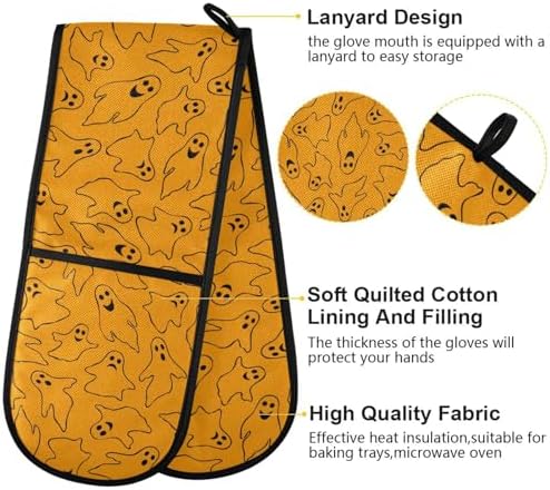 Thick Halloween Double Oven Mitts for Cooking Baking and BBQ