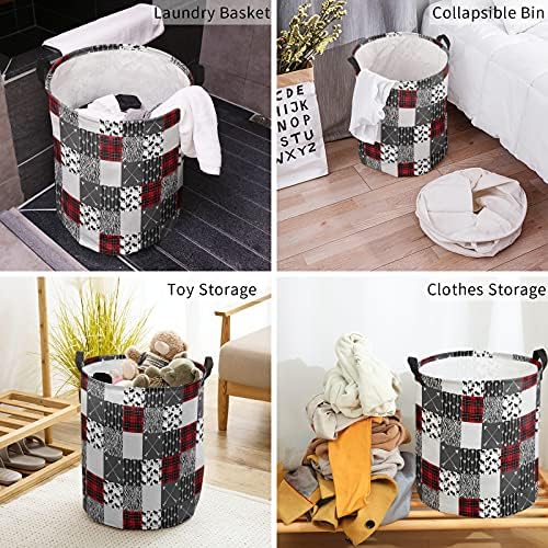 Red Black Buffalo Plaid Arrow ELK Large Laundry Basket