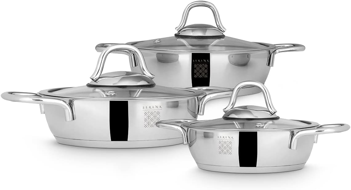 7-Piece Stainless Steel Cookware Set - Durable Non-Stick and Perfectly Balanced