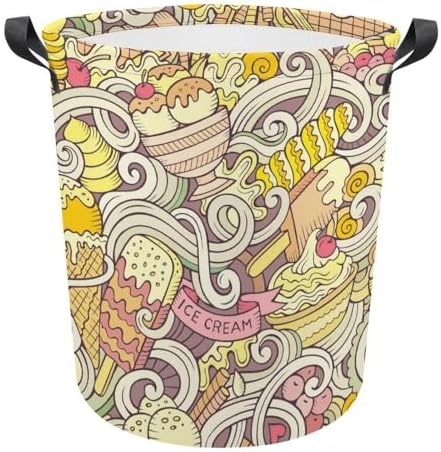 Cartoon Retro Ice Cream Summer Laundry Hamper