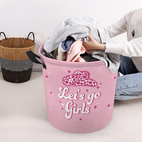 Perfect Size for Kids Pink West Cowgril Laundry Hamper