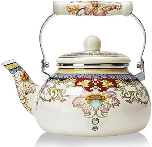Stylish Floral Design Leaking-Proof Ceramic Kettle for Home Kitchen