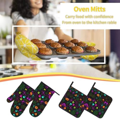 Halloween Oven Mitts Pot Holders Set