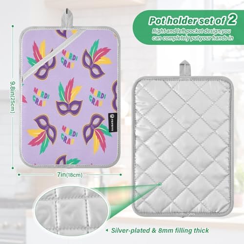 Mardi Gras Pot Holder Set 2-Piece