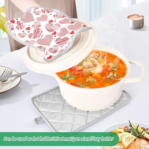 Kcldeci Heart-PEACTION Pot Holder Set