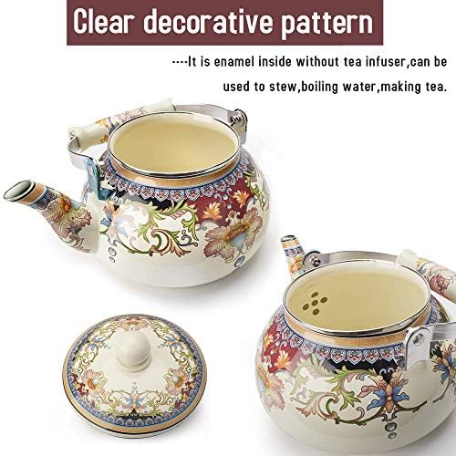 Stylish Floral Design Leaking-Proof Ceramic Kettle for Home Kitchen