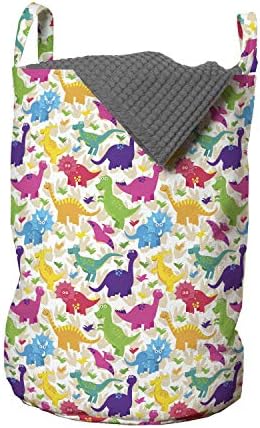 Ambesonne Dinosaur Laundry Tote Prehistoric Stays