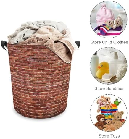 Red Brick Wall Laundry Hamper - Waterproof Toy Organizer